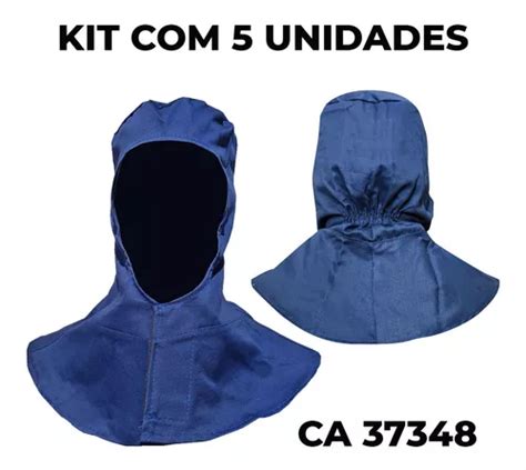 Kit Capuz Soldador Em Brim Antichamas Teknoluvas Tks