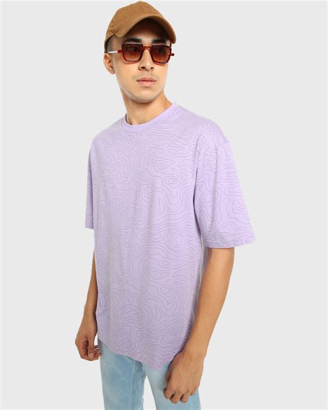 Buy Mens Purple Aop Oversized T Shirt Online At Bewakoof