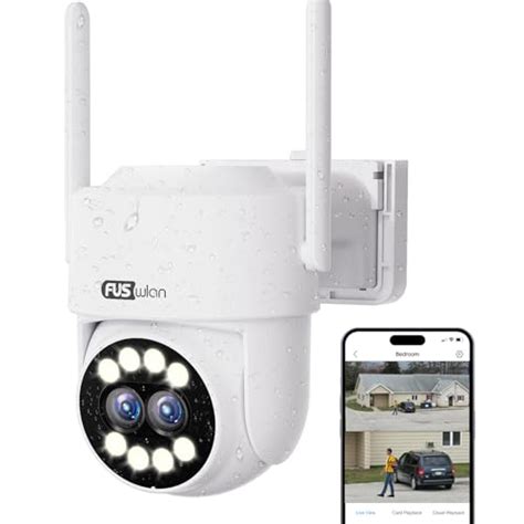 Dual Lens PTZ Security Camera Outdoor WiFi FUSWLAN 1080P Wireless IP