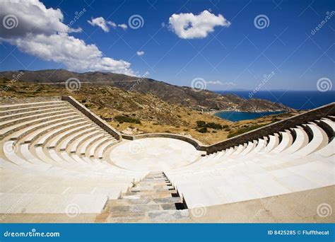 Greek Amphitheatre Greece Stock Image Image Of Clouds 8425285