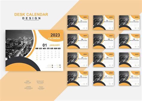 Modèle De Conception De Calendrier De Bureau Simple Et Créatif Pour L