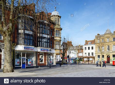 Market Place Square Salisbury Wiltshire England Uk Stock Photo