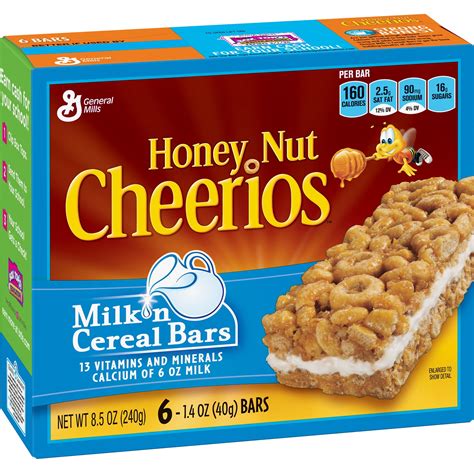 Honey Nut Cheerios Milk N Cereal Bars Treat Bar 8 5 Oz 6 Ct