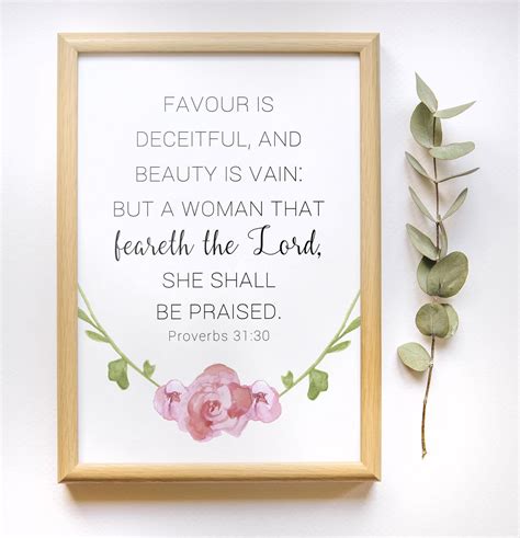 Proverbs 31 30 Scripture Wall Art Printable KJV Etsy In 2021