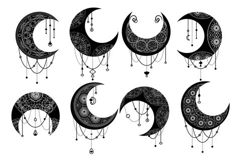 Black Moon, Crescent Decorative Element 23786420 Vector Art at Vecteezy