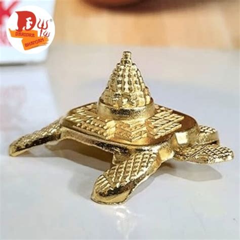 Meru Shree Yantra On Turtle Tortoise Brass Shri Yantra For Lakshmi