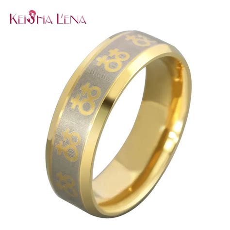 Keisha Lena Lesbian Gay Pride Ring Jewelry Stainless Steel Wedding