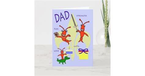 Cajun Crawfish Happy Birthday Dad Card Zazzle