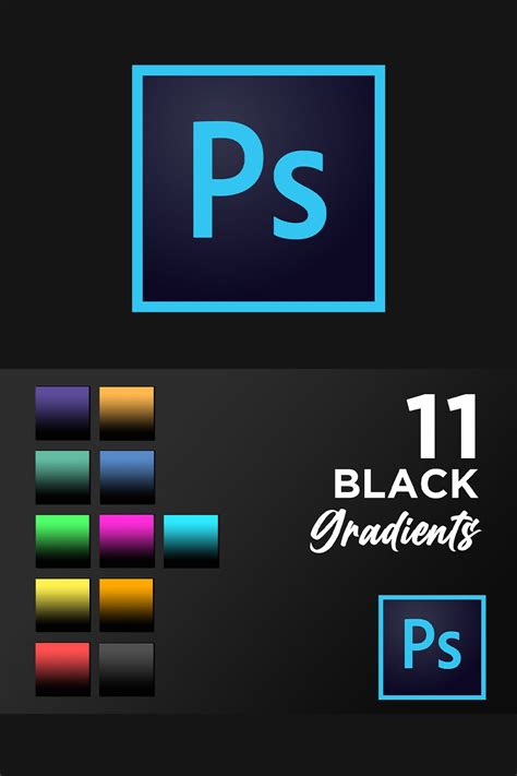 Adobe Photoshop black gradient pack GRD gradients