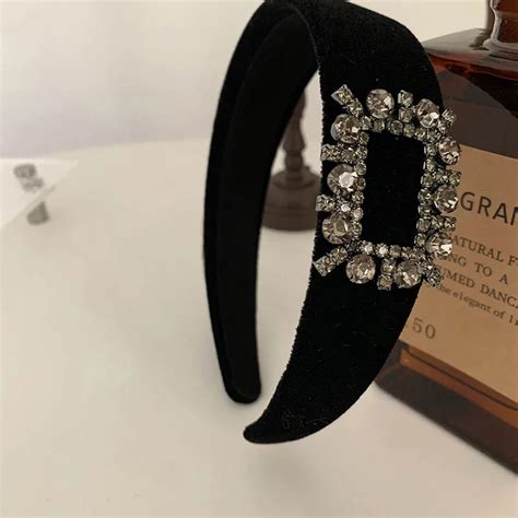 Headband De Veludo Strass Estilo Coreano Para Senhoras Hairhoop