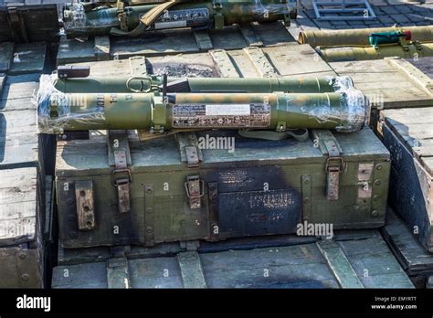 Man-portable rocket launchers RPO-A "Shmel" (flamethrowers) at the ...