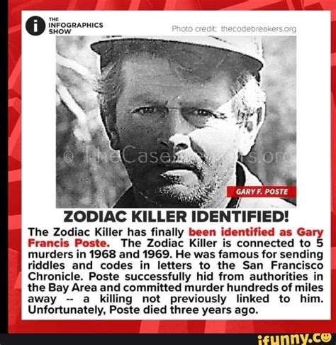 Credit Gary F Poste Infographics Zodiac Killer Identified The Zodiac