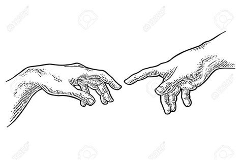 Male finger pointing touch god hand. The Creation of Adam. Stock Vector - 118015134 | Tattoo ...