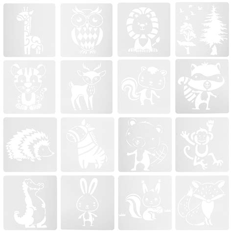 16 Pcs Animal Drawing Template Animals Stencils Kids Furniture DIY ...