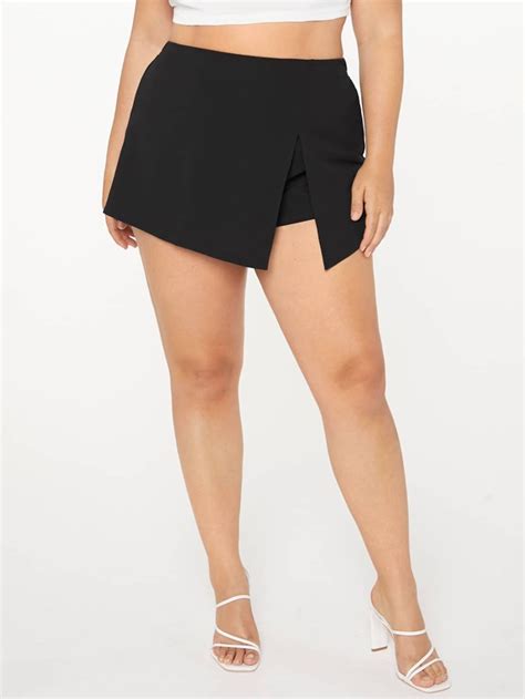 EvoluSHEIN Skort De Talle Alto Bajo Con Abertura Moda De Mujer