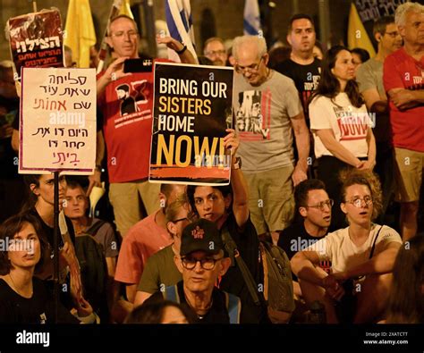 Jerusalem Israel Juni Israelis Protestieren Vor Premierminister