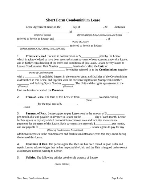 Condominium Application Doc Template Pdffiller