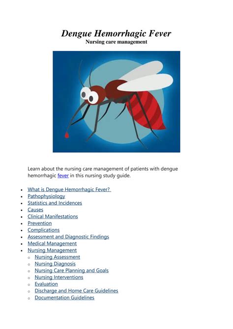 Solution Dengue Hemorrhagic Fever Nursing Care Management Studypool