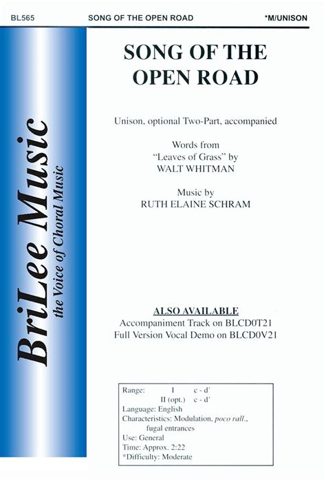 Song of the Open Road (Unison/Two-Part ) by | J.W. Pepper Sheet Music