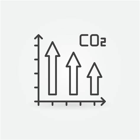 Carbon Dioxide CO2 Chart With Arrows Vector Thin Line Icon 12734488