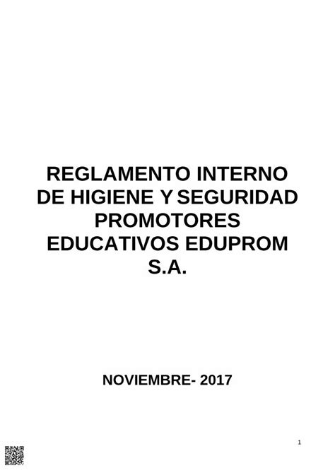 PDF REGLAMENTO INTERNO DE HIGIENE Y SEGURIDAD Extranet Ecomundo Edu