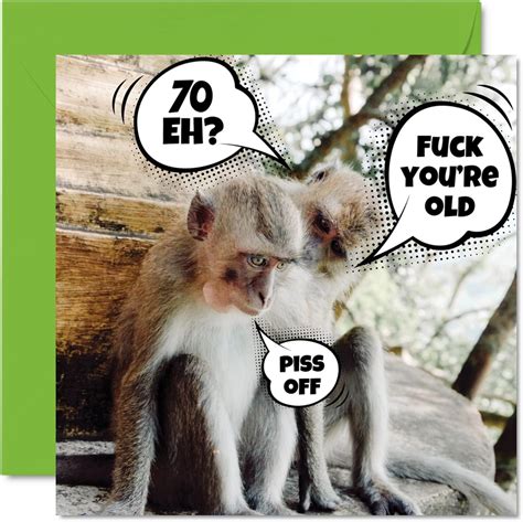 Funny Th Birthday Cards For Men Woman Old Monkeys Happy Birthday