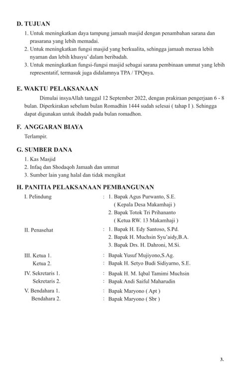 Contoh Proposal Bantuan Dana Pembangunan Masjid Contoh Surat Resmi