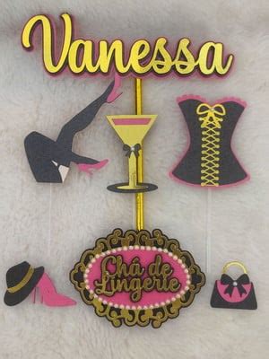 Topo de Bolo Chá Lingerie Elo7 Produtos Especiais