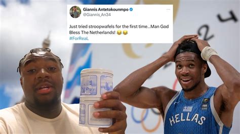 Giannis Antetokounmpo Tries Stroopwafels For The First Time At The