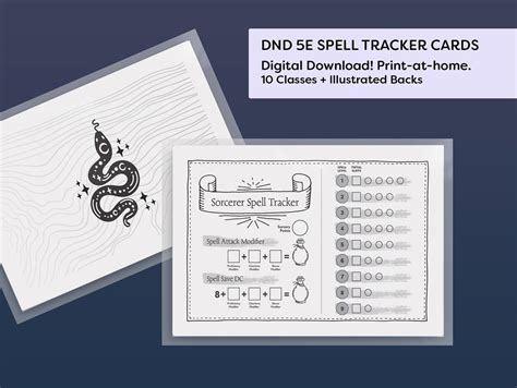 Printable Spell Slot Trackers For 10 Classes Dnd 5e RPG Digital