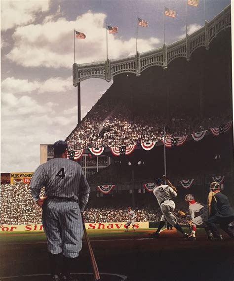 Babe Ruth Lou Gehrig Yankee Stadium Ws 1927 Litho Signed Bill Purdom