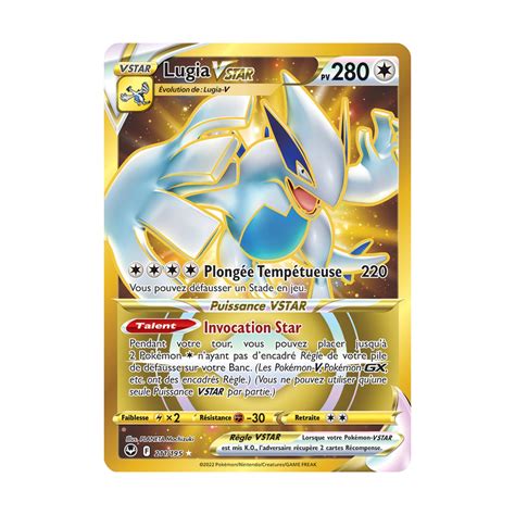 Lugia VSTAR 211 195 Secrète Gold Rare Carte Pokémon Tempête