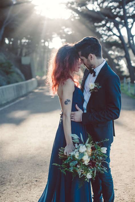 Dark Moody San Francisco Elopement Rock N Roll Bride