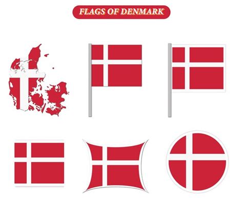 Premium Vector Denmark Flags On Many Objects Illustration