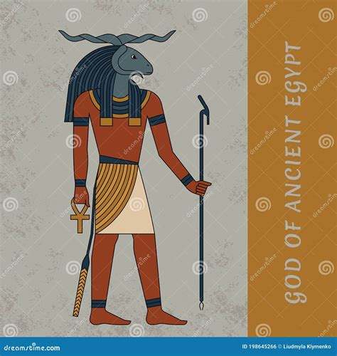 God Of Ancient Egypt Khnum Egyptian Ancient Symbol Isolated Figure Of