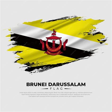 Premium Vector Amazing Brunei Darussalam Flag Background With Grunge