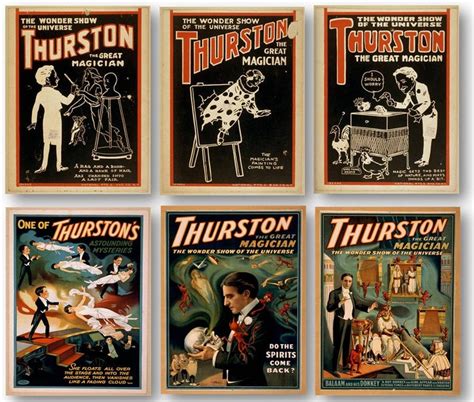 Vintage Magician Thurston Magic Show Poster Ads Set Of 6 Etsy