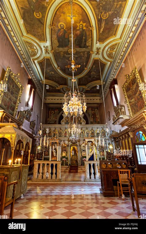 Interior Of The Greek Orthodox Monastery Church Monastery Of Panagia