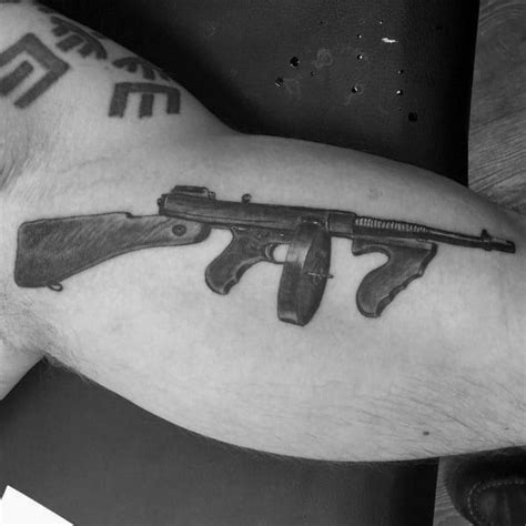 50 Tommy Gun Tattoo Ideas For Men Firearm Designs