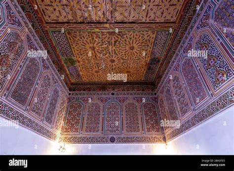 Sculpted And Painted Wooden Ceiling In Kasbah Of Taourirt Ouarzazate