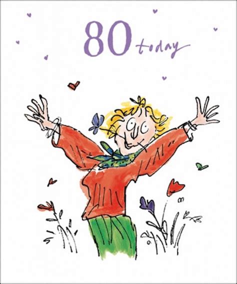 Glamorous Quentin Blake 80th Birthday Card Paper Tiger