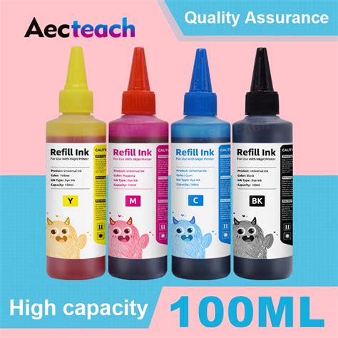 Aecteach Kit De Recarga De Tinta De 4 Colores Cartucho De Tinta Ciss