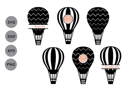 Hot Air Balloon SVG File Hot Air Balloon Monogram Svg 86671 Cut