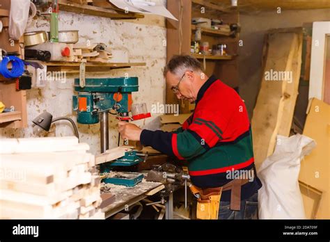 Image Of Mature Carpenter In The Workshop Stock Photo Alamy