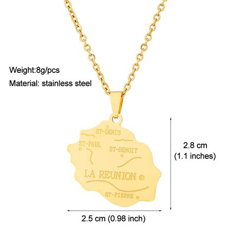 Pendentif La réunion Acier Inox Bijoux