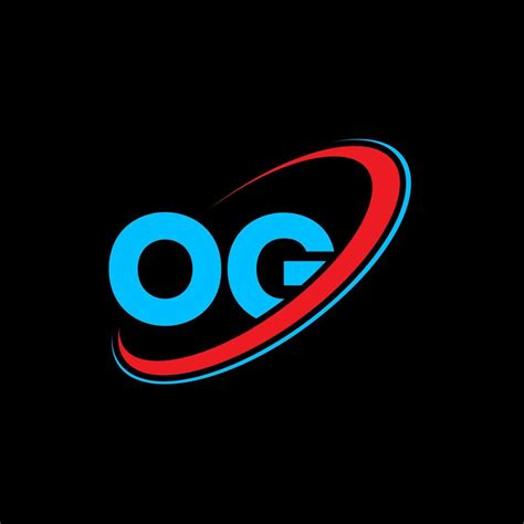 OG logo. OG design. Blue and red OG letter. OG letter logo design ...