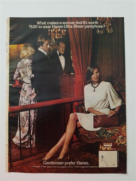 1974 Gentlemen Prefer Hanes Pantyhose Stockings Hosiery Vintage Ad Ebay