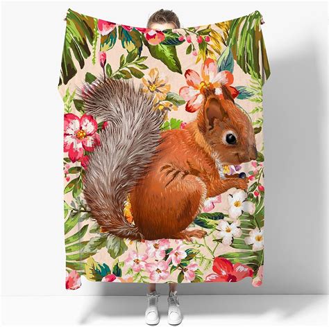 JXNUO Squirrels Blanket Gift For Girl Women Blanket Super Soft Cozy