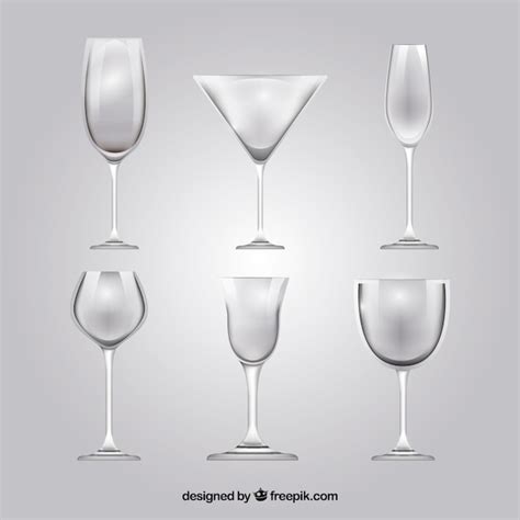 Free Vector Collection Of Wine Glasses In Realistic Style