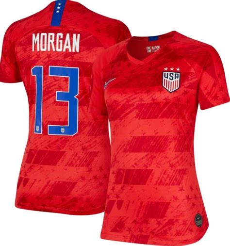 Nike Usa 2019 Alex Morgan 13 Womens Stadium Away Soccer Jersey Xl Red